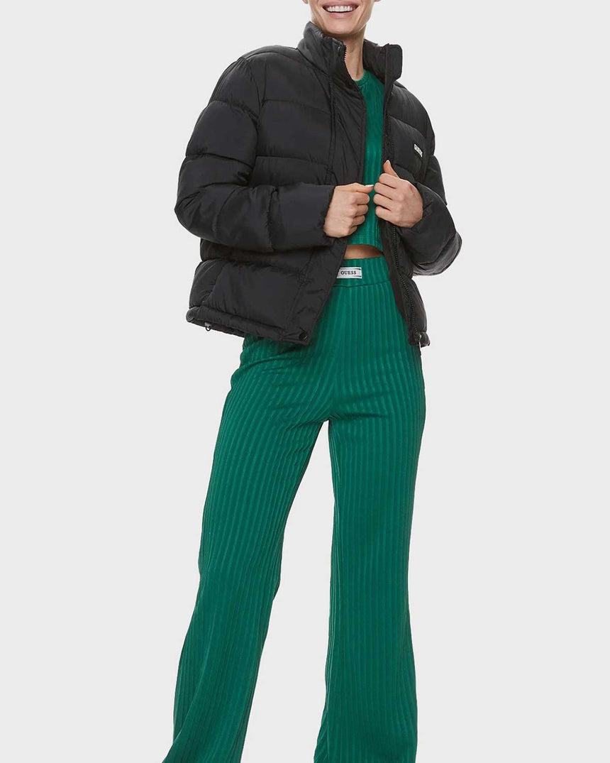 Guess Bertina Light Puffer Şişme Mont Jet Black A996