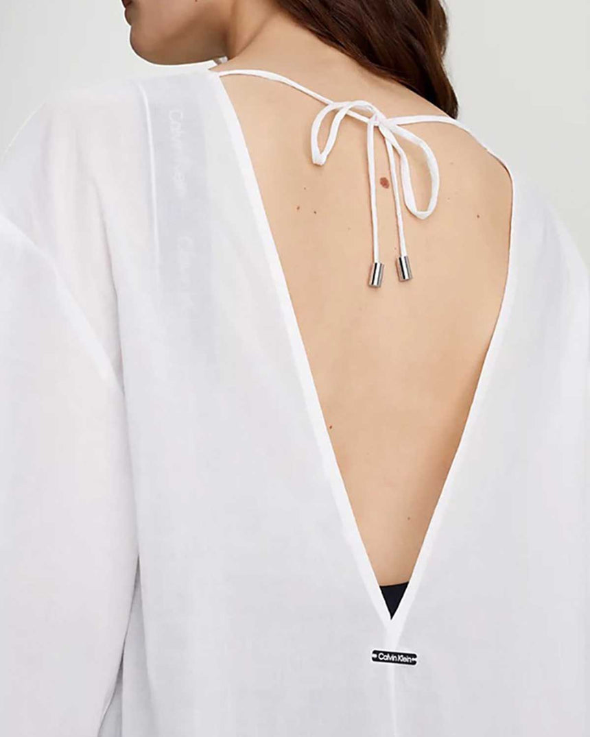 Calvin Klein Cover Up Dress Kaftan Plaj Elbisesi White