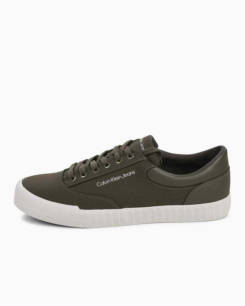 Calvin Klein Skater Lace Up Sneakers Dusty Olive/Bright White
