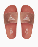 Guess Beach Slippers Stras Logolu Terlik Peach Brulee