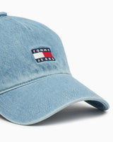 Tommy Hilfiger Eskitilmiş Kot Tepe Noktalı Kadın Şapka Light Washed Denim