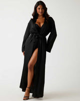 Guess Strass Kadın Uzun Kimono Sabahlık Jet Black A996