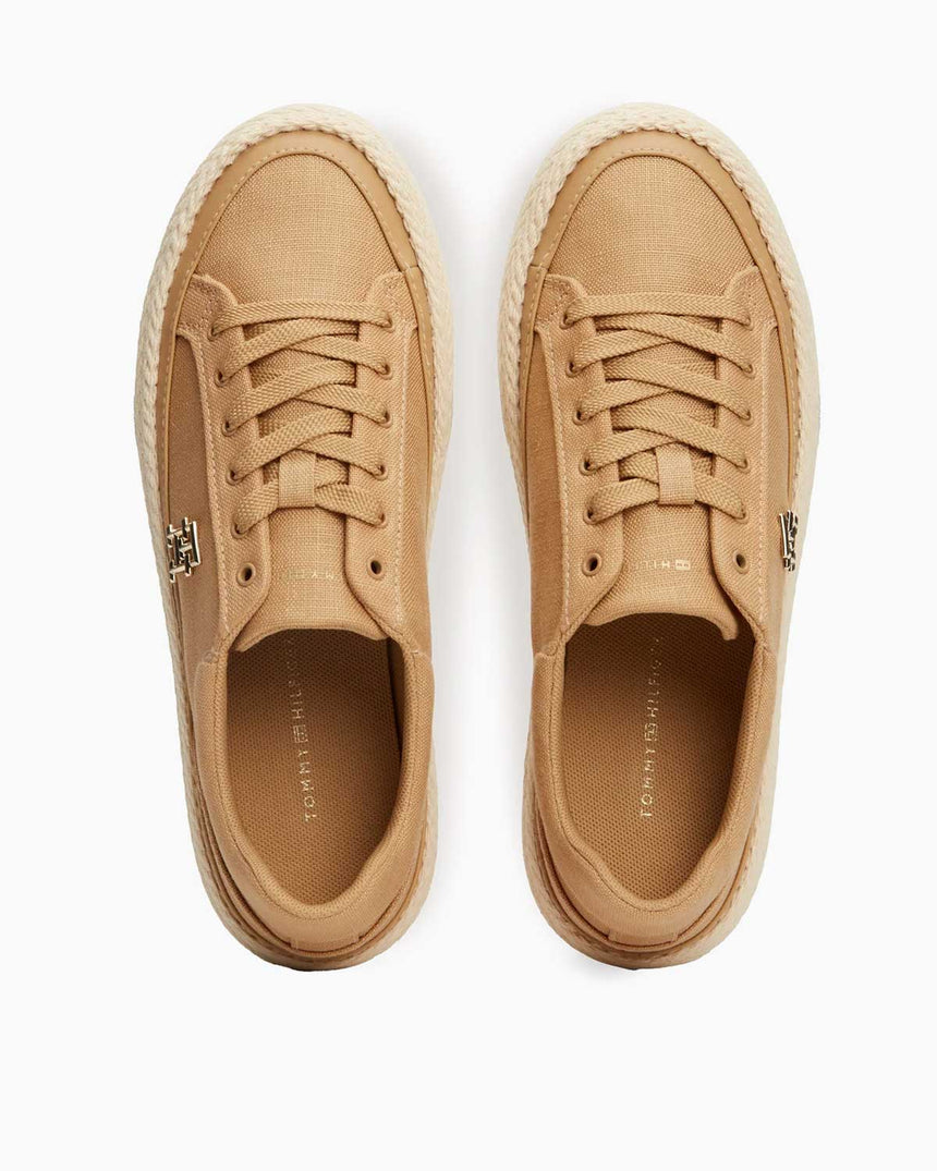 Tommy Hilfiger Linnen Low Top Sneaker Classic Khaki