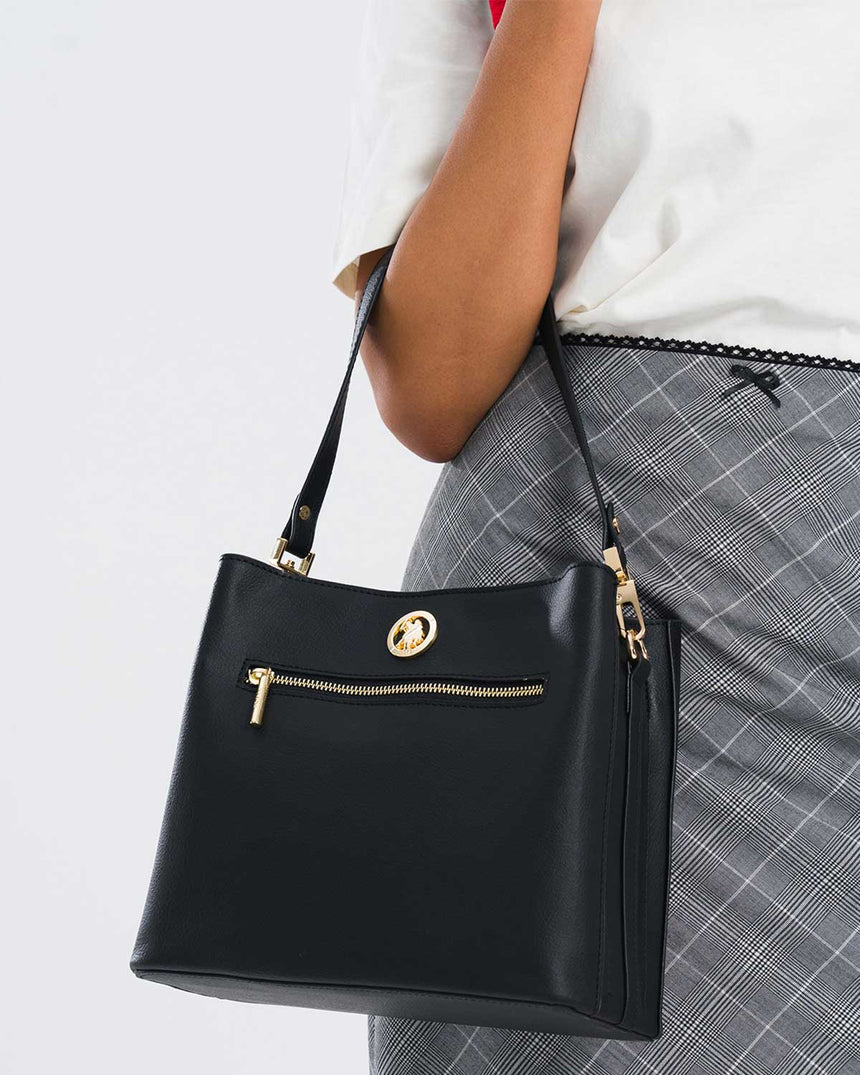 Us Polo Assn Fermuar Detaylı El Çantası Siyah