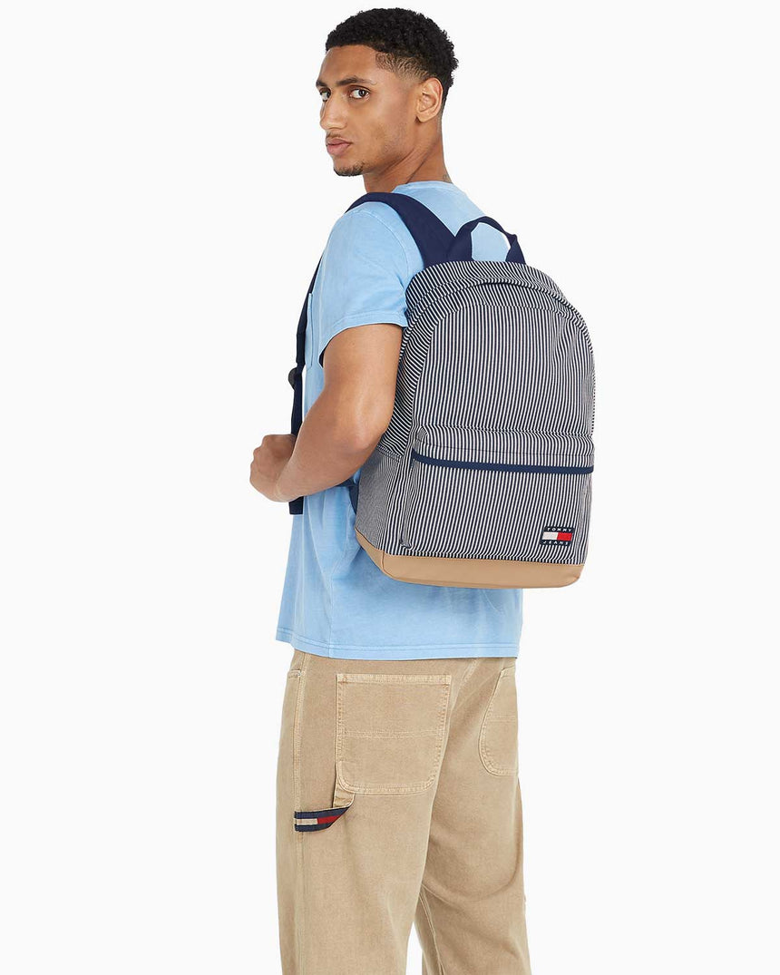Tommy Hilfiger Ess Daily Stripe Backpack Sırt Çantası Hickory Stripe
