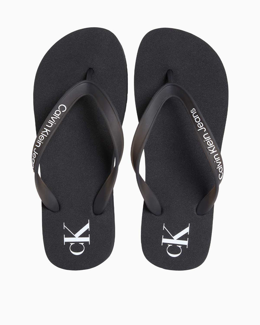 Calvin Klein Beach Flatform Flip Flops Terlik Black/Bright White
