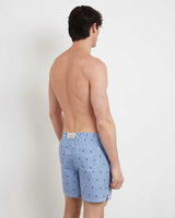 Guess Swimtrunk Bottoms Deniz Şortu Palm White And Blue