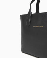 Tommy Hilfiger Logo Bantlı Mini Tote Kadın El Çantası Black