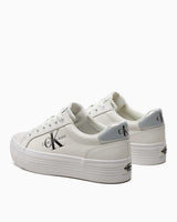 Calvin Klein Flatform Lace Up Sneakers Bright White/Silver
