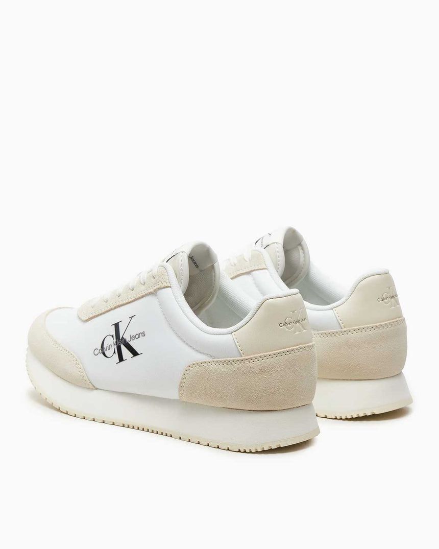 Calvin Klein Retro Runner Low Lace Up  Sneakers Bright White/Creamy White