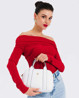 Nautica Ladies Logolu El Çantası Beyaz