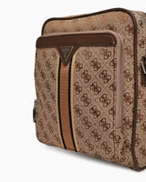 Guess Milano Compact Monogram Baskılı Çapraz Askılı Çanta Beige / Brown