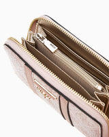 Guess Noreen Slg Medium Monogram Desenli Cüzdan Dusty Rose Logo
