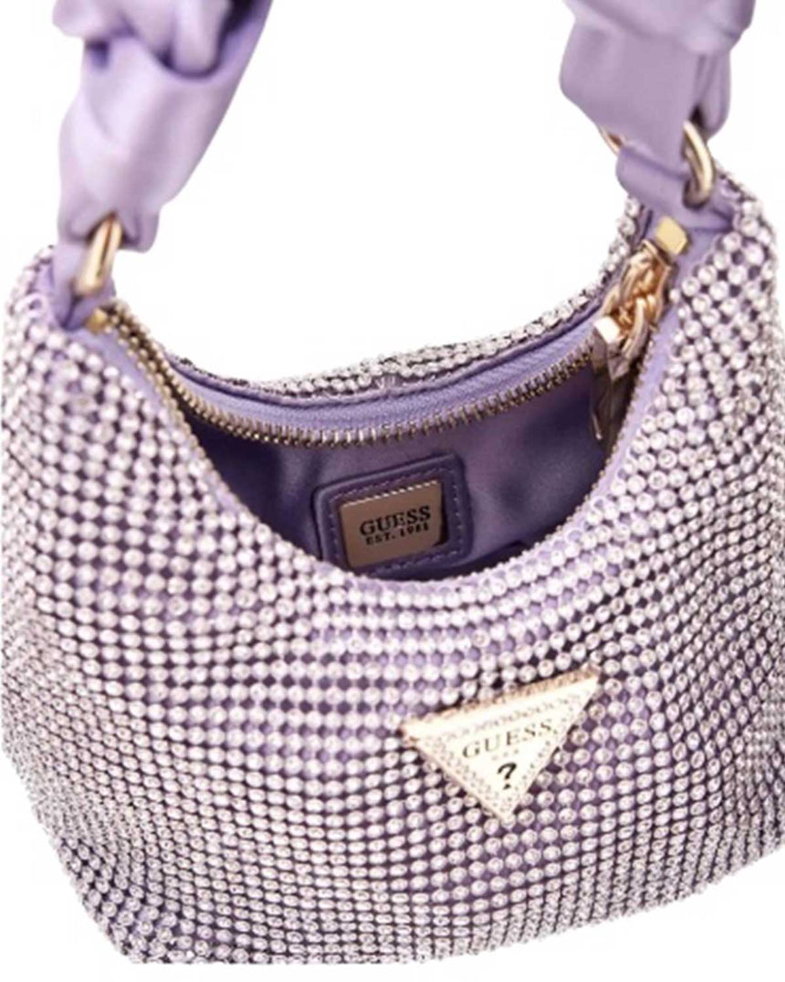Guess Lua Mini Hobo Taşlı El Çantası Lavender
