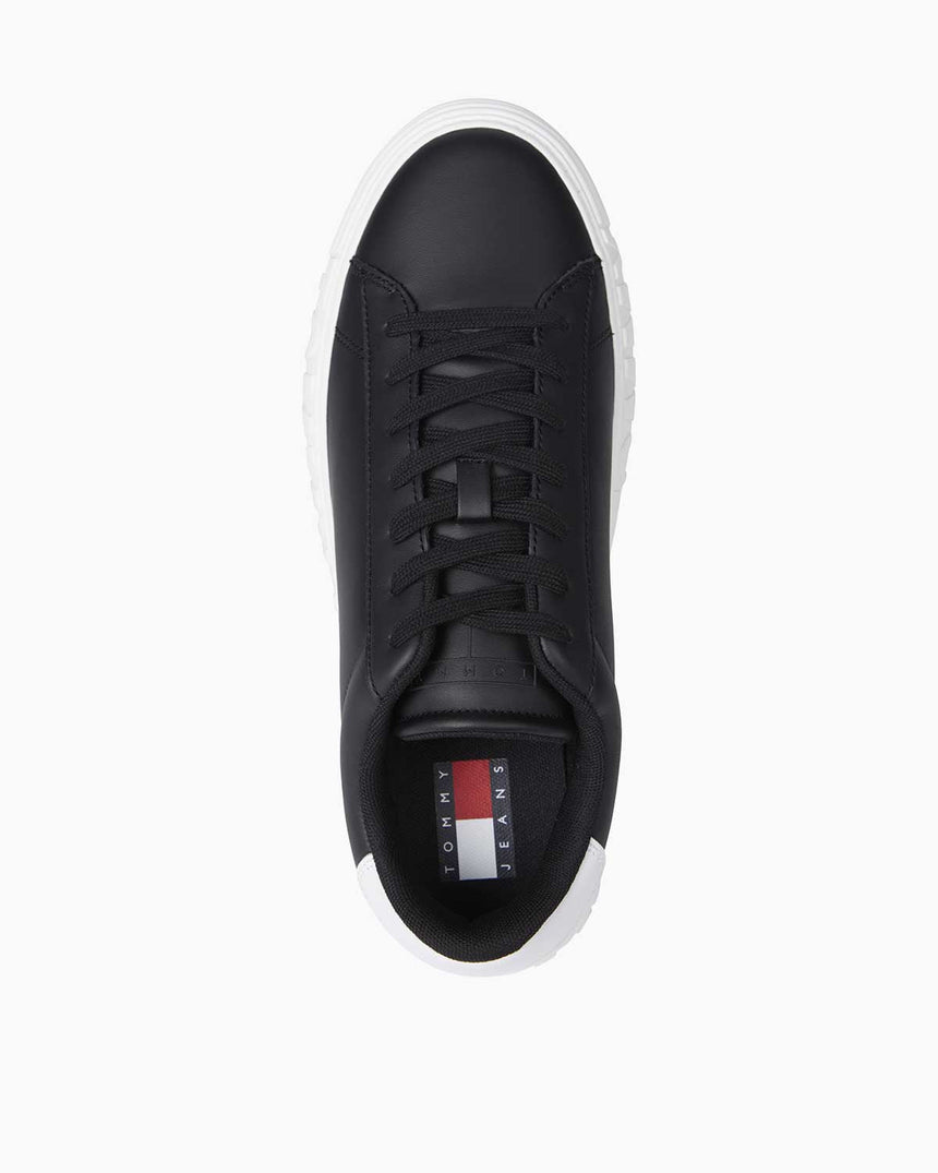 Tommy Hilfiger Leather Outsole Cupsole Sneaker Black