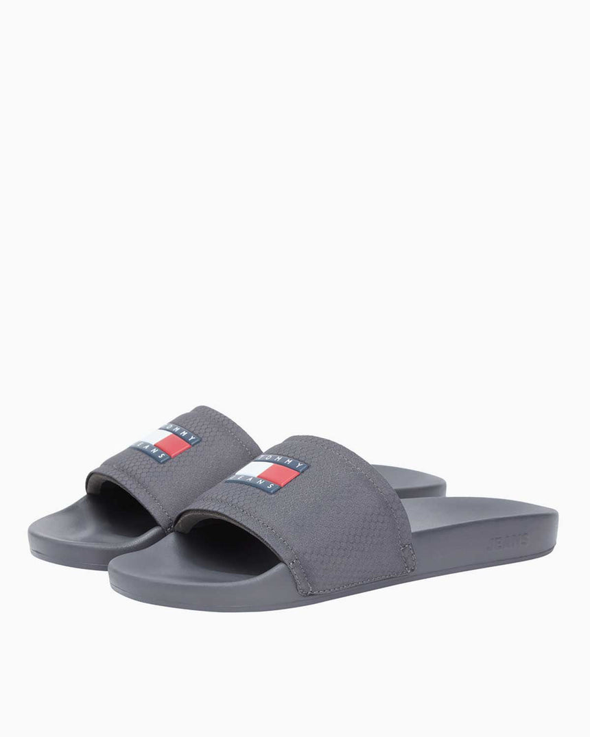 Tommy Hilfiger Aqua Pool Slide Erkek Terlik Washed Black
