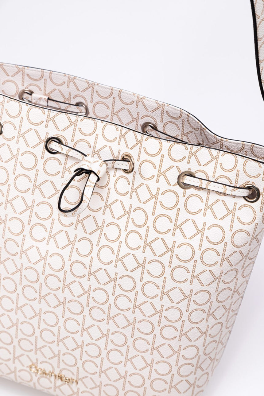 Calvin Klein Mono Drawstring Md Kadın Kol Çantası Birch Mono