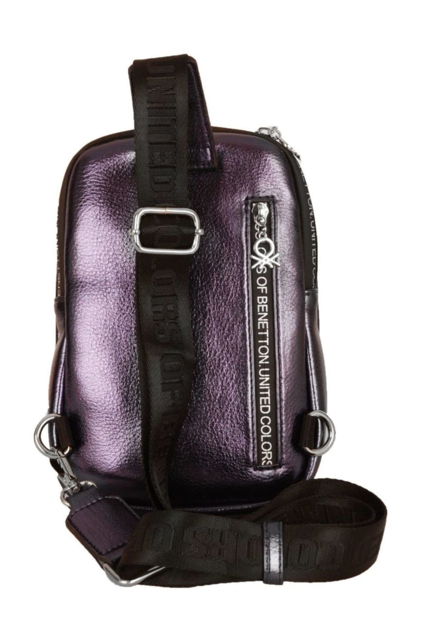 Benetton Logo Baskı Fermuarlı Kadın Body Bag Lacivert