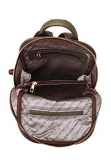 Benetton Ön Fermuar Detaylı Kadın Sırt Çantası Kahve- Haki