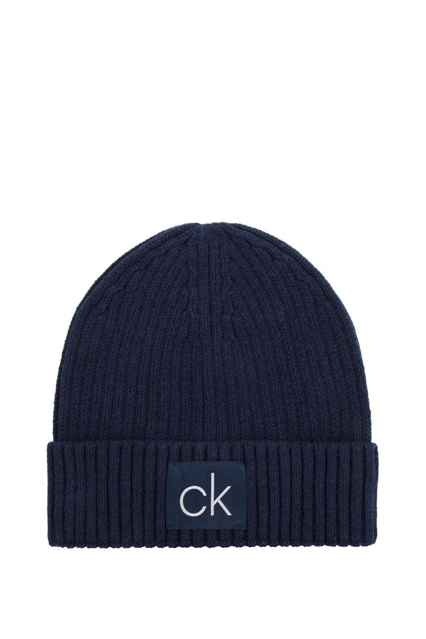 Calvin Klein Basic Rib Erkek Atkı Ve Bere Takımı Dark Navy
