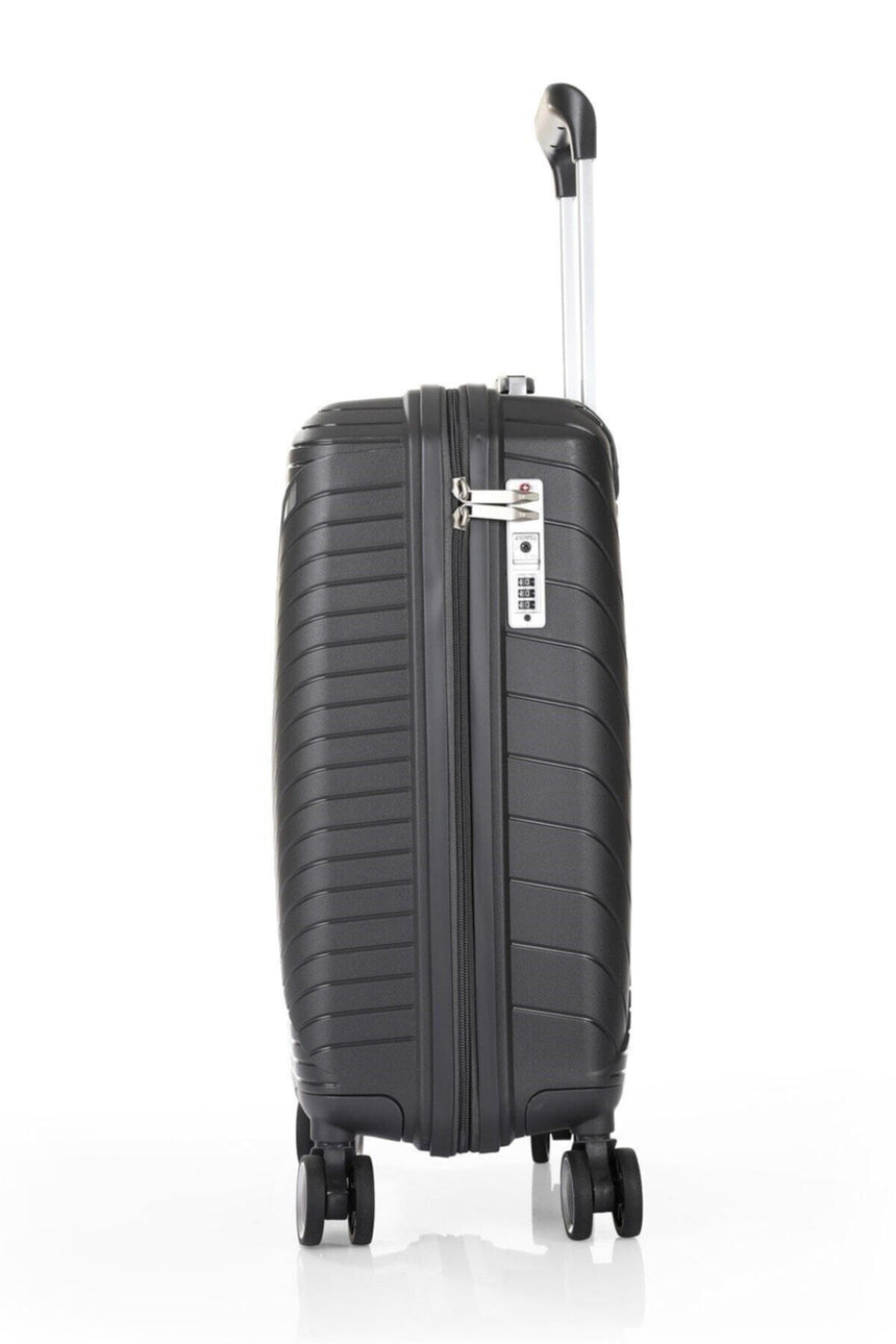 ÇÇS Diagonol Çizgili 75 cm Büyük Boy Valiz Antrasit