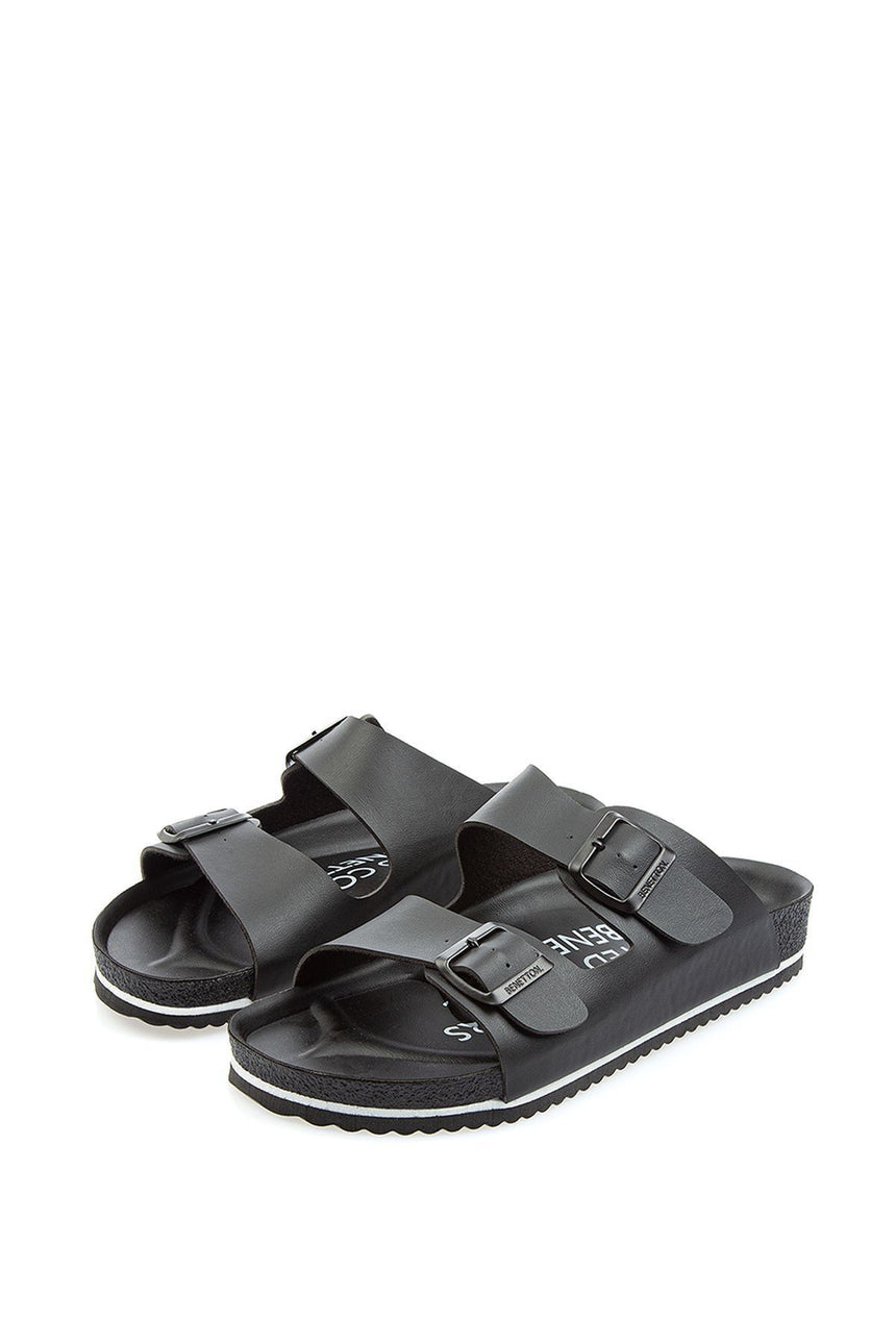 Benetton Bağcıklı Erkek Terlik Siyah