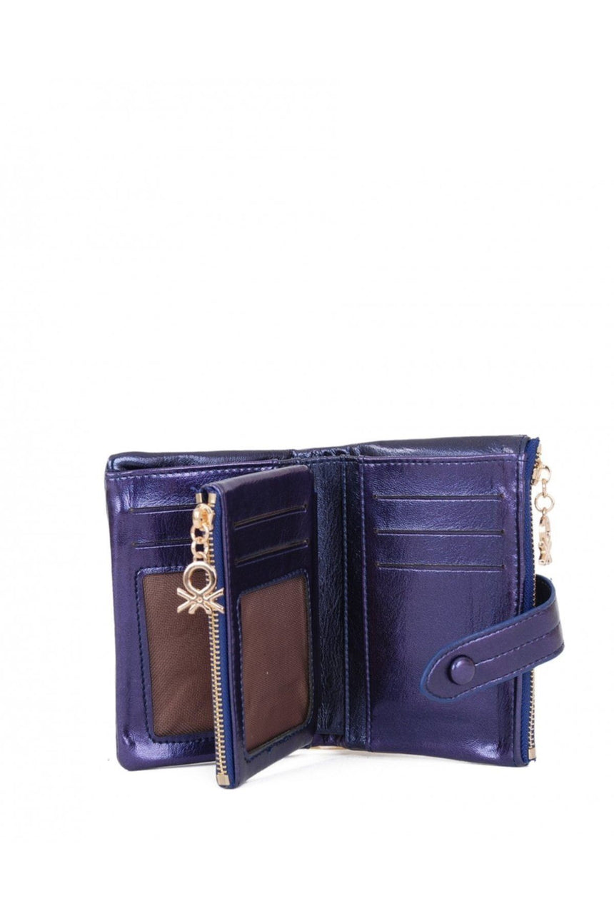 Benetton 3 Blok Mini Kadın Cüzdanı Siyah