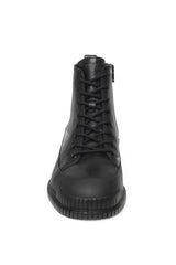 Camper Pix Hakiki Deri Fermuarlı Siyah Erkek Bot Siyah