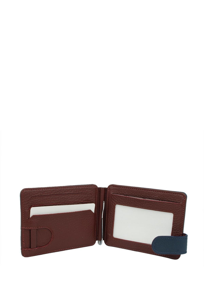 Grande Banknot Tutucu Mini El Portföyü Lacivert - Bordo