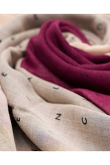 Calvin Klein Seasonal Logo Print Kadın Şal Bordeaux - Black & Pastel Pink
