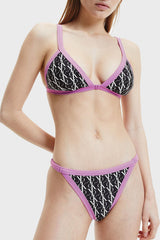 Calvin Klein CK Monogram Desenli Kadın Bikini Altı Monogram Black