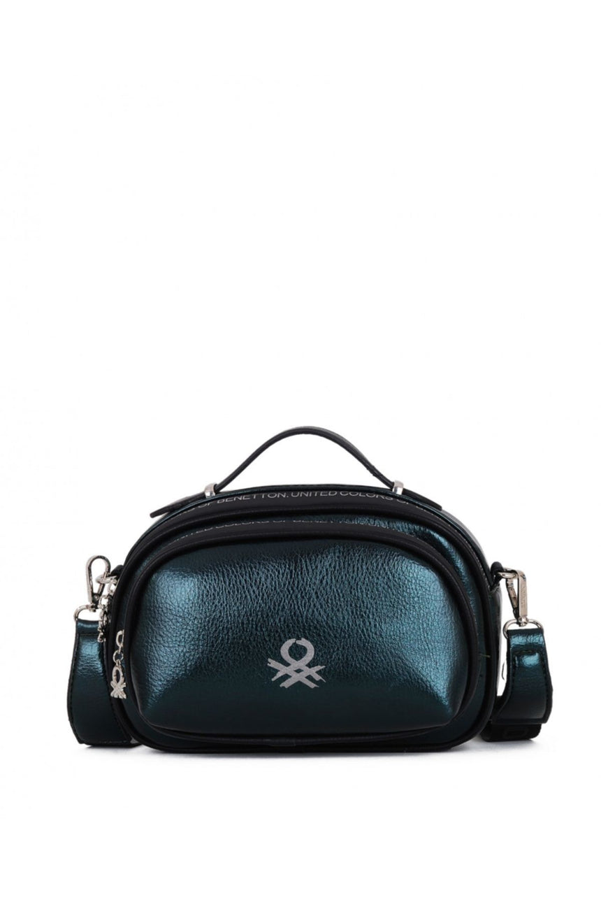 Benetton Çok Bölmeli Çapraz Askılı Kadın Çantası Petrol