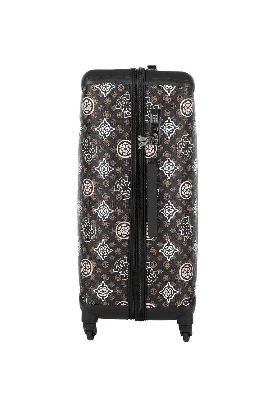 Guess House Party 28 In 4-Wheele Orta Boy Valiz Brown Logo