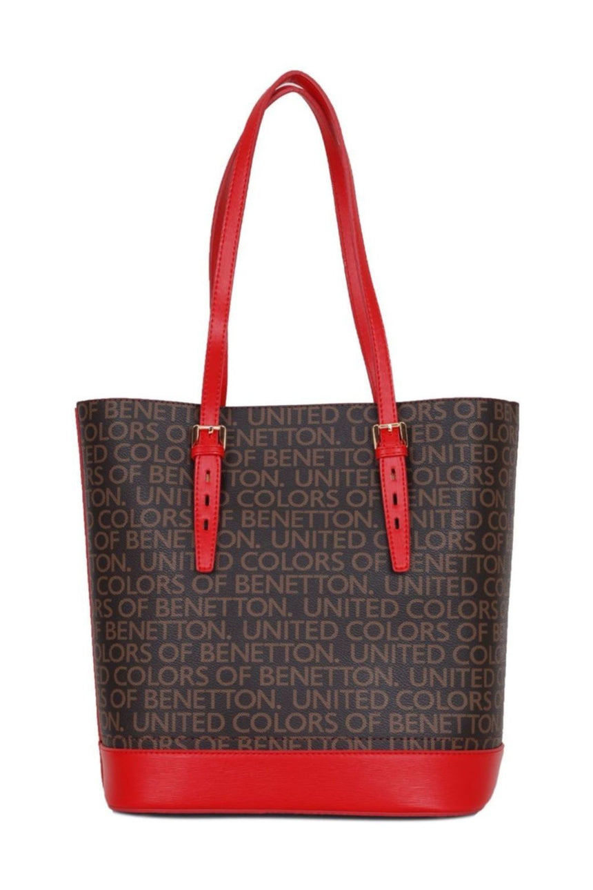 Benetton Mono Kadın Omuz Çantası Kahve - Kırmızı