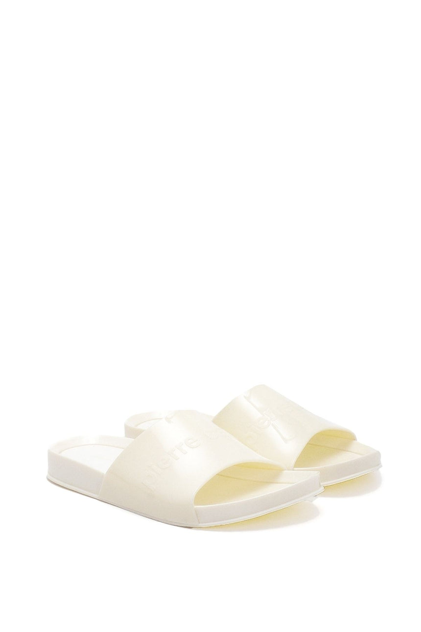 Pierre Cardin Kaydırmalı Kadın Terlik Beyaz