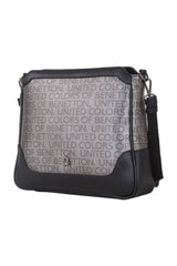 Benetton Mono Çapraz Askılı Kadın Çantası Platin - Siyah