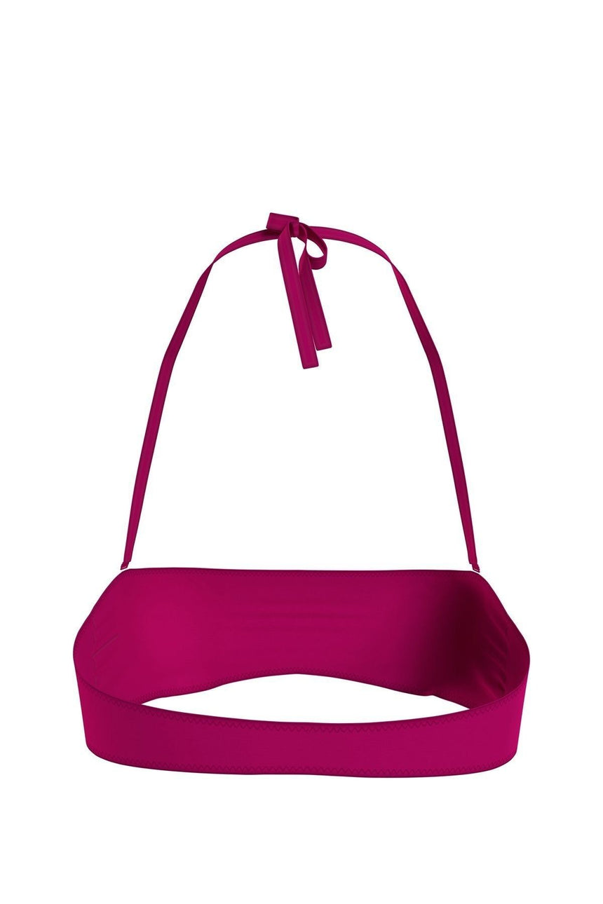 Calvin Klein Ck Monogram Detaylı Bağcıklı Straplez Kadın Bikini Üstü Royal Pink