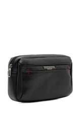 U.s Polo Assn Metal Logo Baskılı Erkek Bel Çantası Siyah