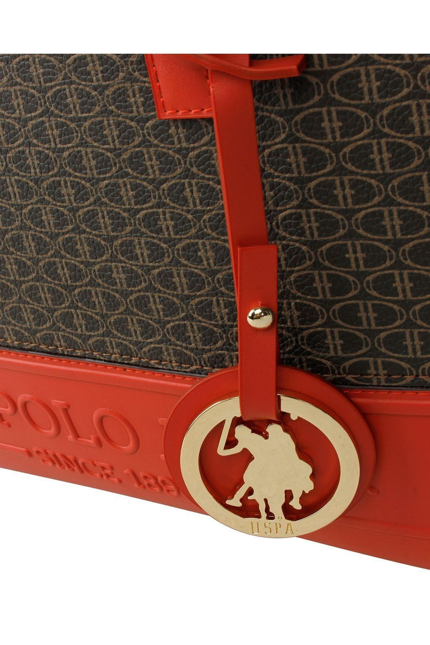 U.s Polo Assn. Kadın Omuz Çantası Kahve - Kırmızı