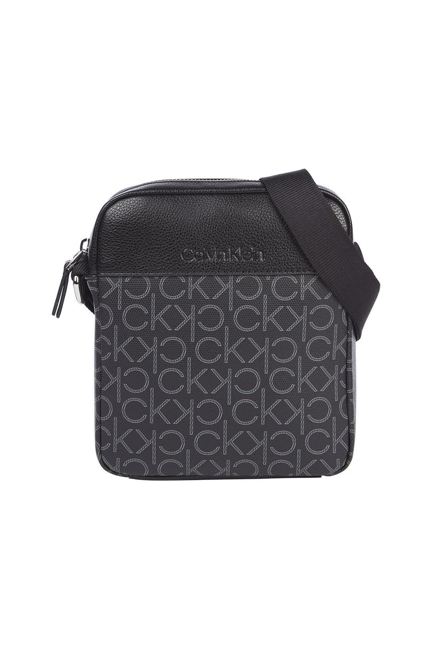 Calvin Klein Monogram Trimmed Çapraz Askılı Erkek Çantası Black Mono Mix