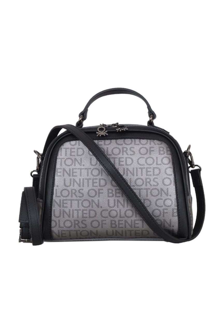 Benetton Klasik Small Çapraz Askılı Kadın Çantası Platin - Siyah