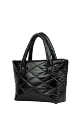 Axpe Karo Kabartma Şişme Kadın Omuz Çantası Siyah