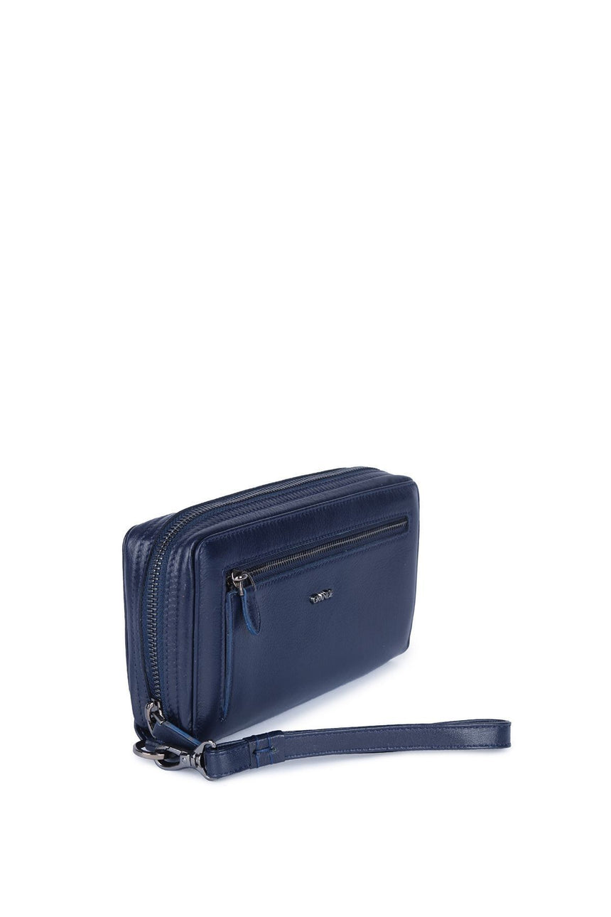 Grande Çok Gözlü Büyük Boy Kadın El Portföyü Lacivert