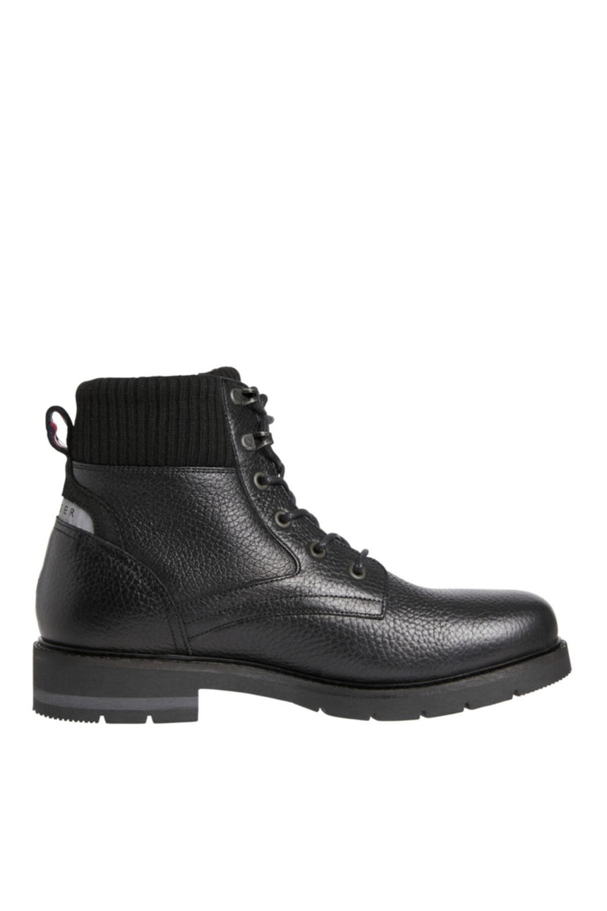 Tommy Hilfiger Erkek Warm Corporate Mix Lace Boot - Bot Black