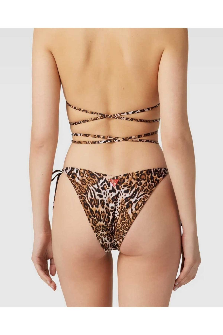 Guess V Strıng Bottoms Kadın Bikini Altı Iconıc Leopard Combo