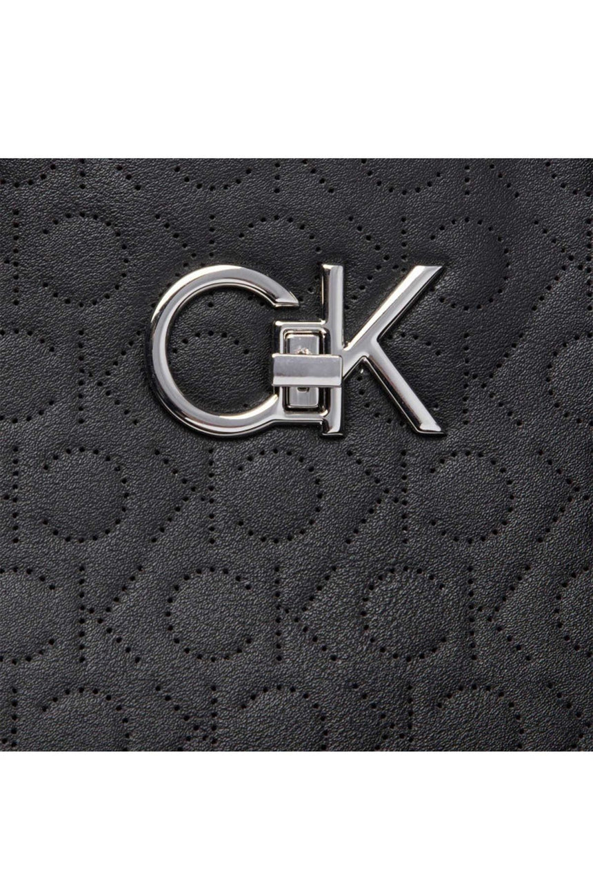 Calvin Klein Re-Lock Drawstring Tote Bag Perf Kadın Omuz Çantası CK Black