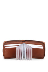 Grande Çoklu Şeffaf Kart Yuvalı Unisex El Portföyü Taba