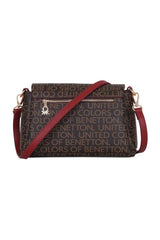 Benetton Kapaklı Çapraz Askılı Çanta Kahve - Bordo