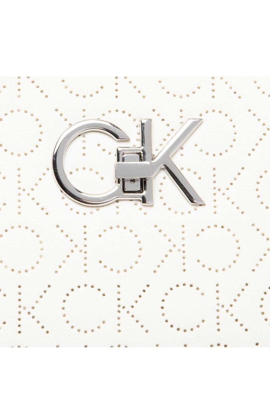Calvin Klein Re-Lock Drawstring Tote Bag Perf Kadın Omuz Çantası Ck White