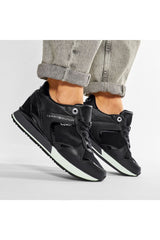 Tommy Hilfiger Kadın Dressy Wedge Mat Mix Runner Sneaker Black